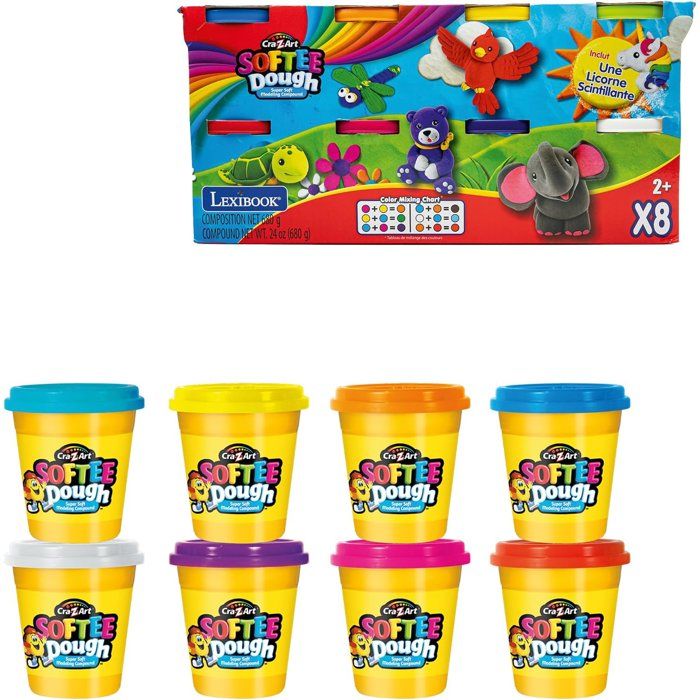 LEXIBOOK CRAZART - Pâte a modeler douce et malléable - 8 pieces - 3 ans