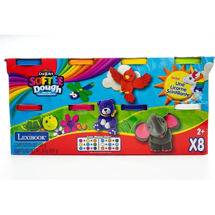 LEXIBOOK CRAZART - Pâte a modeler douce et malléable - 8 pieces - 3 ans