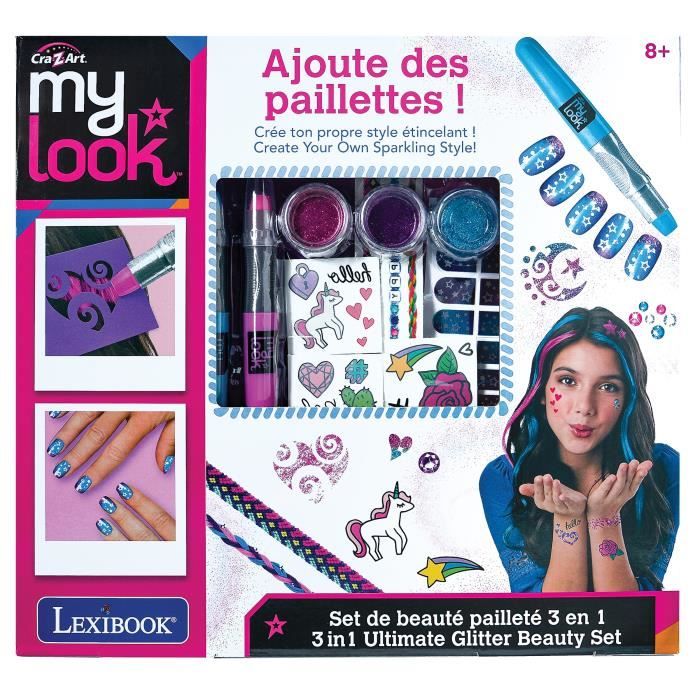 LEXIBOOK - Kit de beauté 3 en 1 pailleté