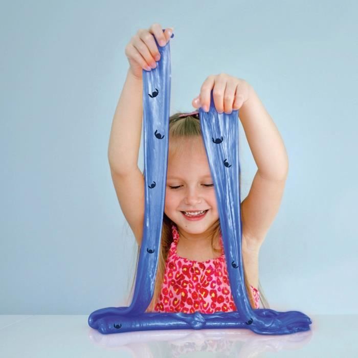 LEXIBOOK CRAZART - Slime doux et bleu clair avec des confettis a mélanger - Etui en forme de Stitch