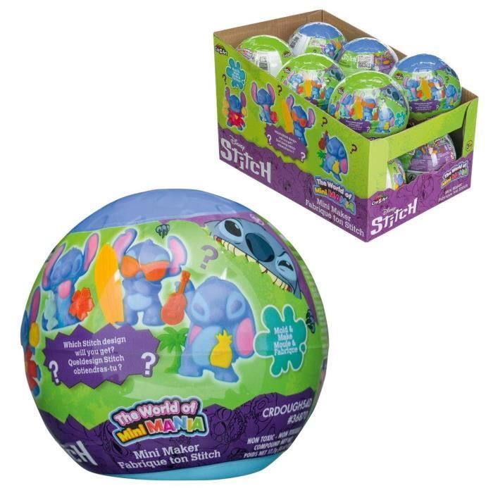 LEXIBOOK CRAZART - Balle mini mania Stitch, figurines a modeler