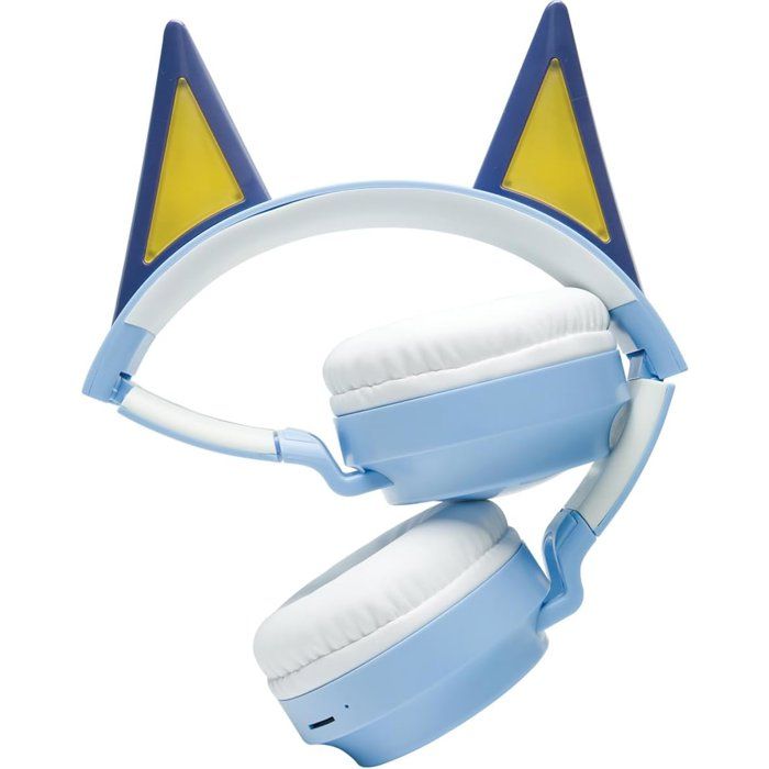 LEXIBOOK - Casque lumineux pliable Bluetooth et filaire avec un design 3D de l'univers Bluey avec limitation du volume