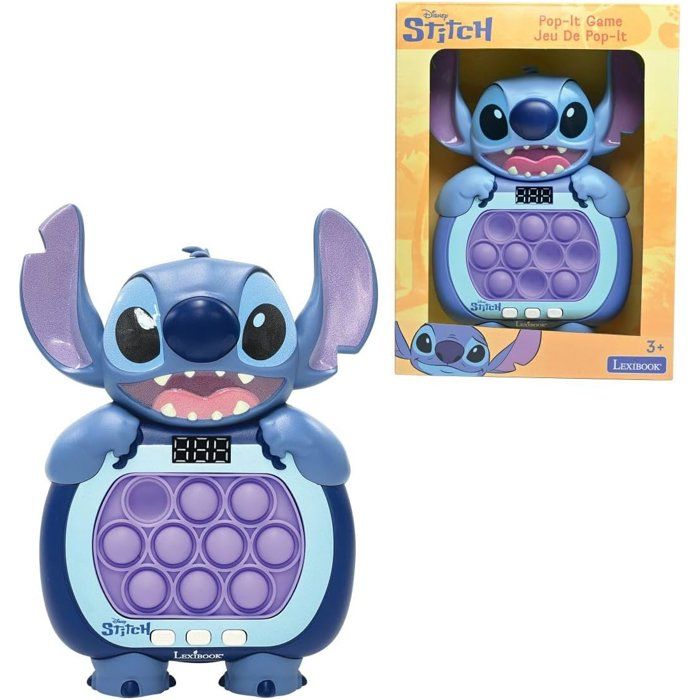 Jeu a pousser Stitch - Lexibook - Fast Push - Disney Stitch - Bleu - 10 bulles antistress - 999 niveaux - 6 mode de jeu - Des 6 ans