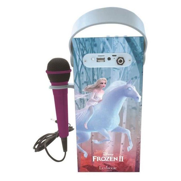 Enceinte Karaoké Enfant - LEXIBOOK - La Reine des Neiges - Bluetooth V5.0 - Effets Lumineux