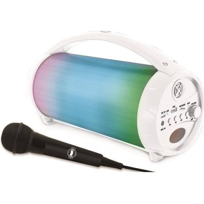 FLASHBOOM Enceinte Bluetooth portable entierement lumineuse avec micro filaire dÈtachable iParty - LEXIBOOK