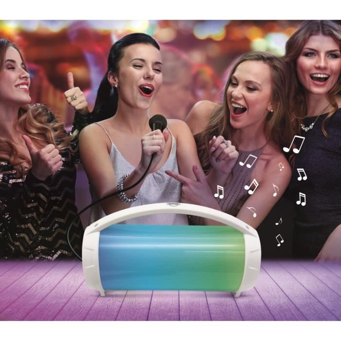 FLASHBOOM Enceinte Bluetooth portable entierement lumineuse avec micro filaire dÈtachable iParty - LEXIBOOK