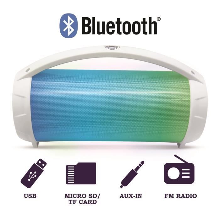 FLASHBOOM Enceinte Bluetooth portable entierement lumineuse avec micro filaire dÈtachable iParty - LEXIBOOK