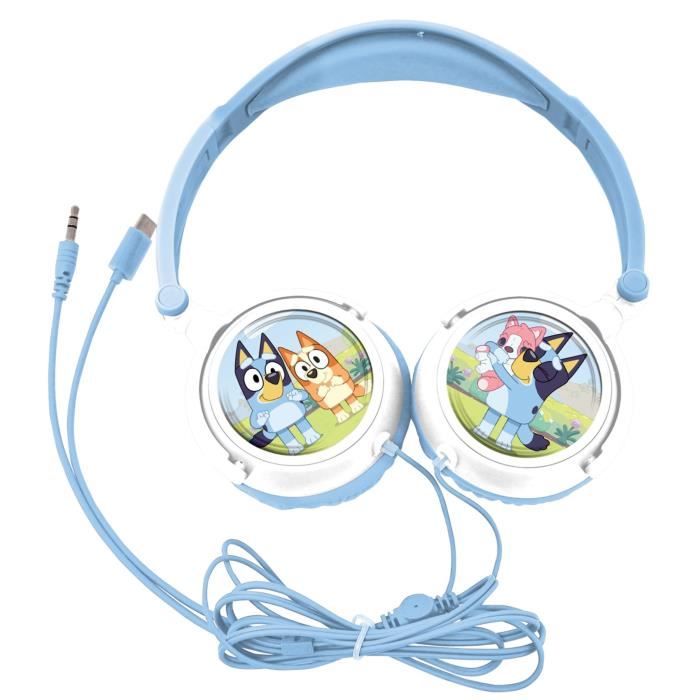 Lexibook - Casque stéréo filaire pliable avec limitation de volume d'écoute Bluey
