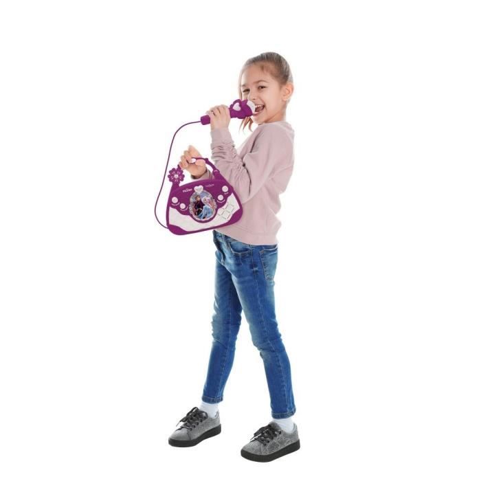 Sac a main enceinte musicale La Reine des Neiges avec microphone et effets lumineux
