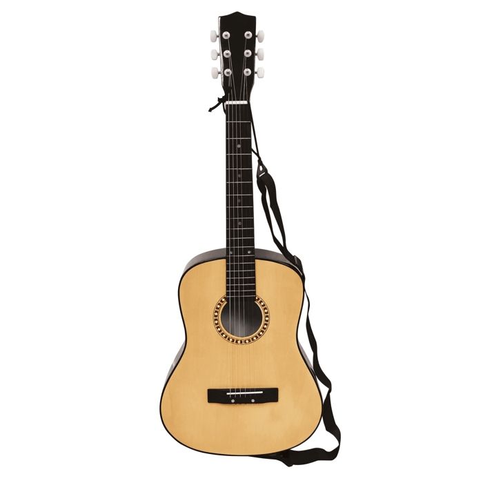 Guitare acoustique en bois, Lexibook, 91 cm, Guide d'apprentissage inclus, 6 cordes en nylon, Housse de transport incluse, Bois/Noir