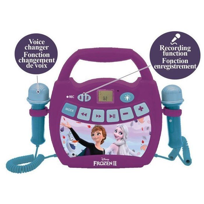 Enceinte Bluetooth La Reine des Neiges - LEXIBOOK - Effets Lumineux, Micros et Batterie Rechargeable