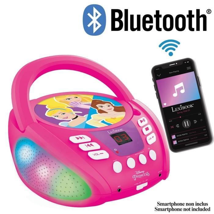 LECTEUR CD Bluetooth Disney Princess - Effets Lumineux - LEXIBOOK