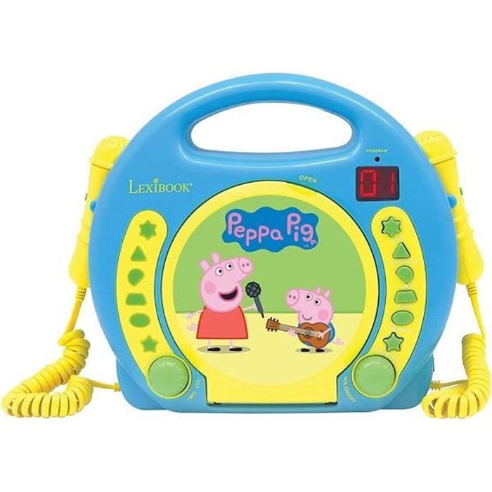 Lecteur CD KaraokÈ Peppa Pig avec 2 microphones - LEXIBOOK