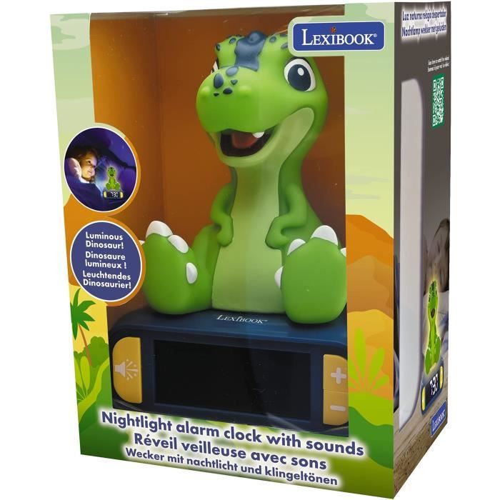 Lexibook - RÈveil digital Dinosaure - Avec veilleuse lumineuse et effets sonores