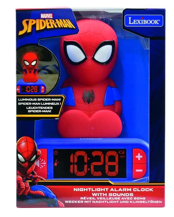RÈveil veilleuse digital LEXIBOOK - Spiderman - 3D lumineux et sonore - Rouge et bleu - Enfant