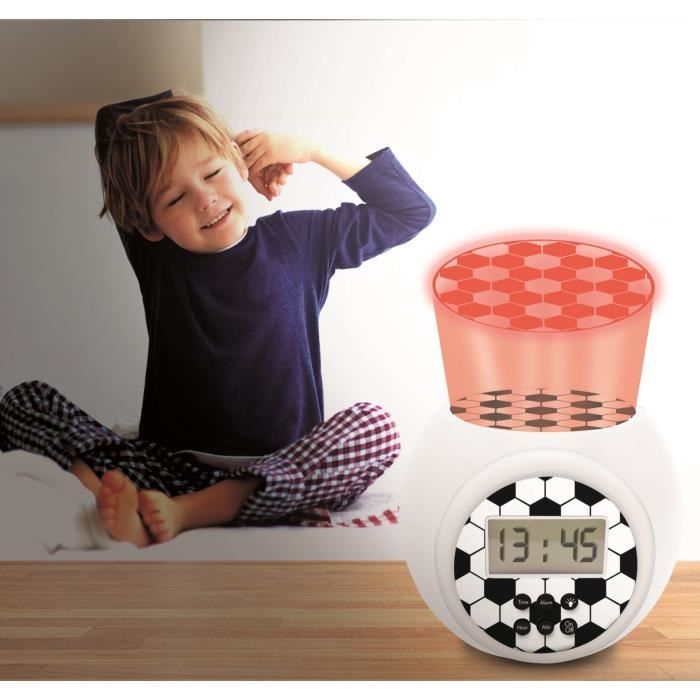 RÈveil projecteur Èdition Football LEXIBOOK - Design 100% foot avec projection d'un ballon en 3 couleurs