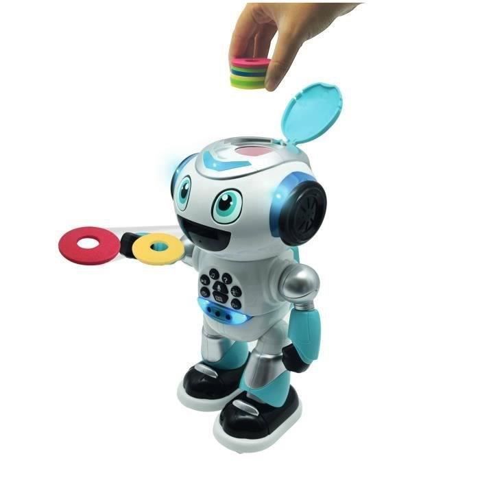Lexbook - Robot Programmable Powerman Advance - Quiz, Musique, Jeux, Histoires - Avec télécommande - Blanc et Bleu