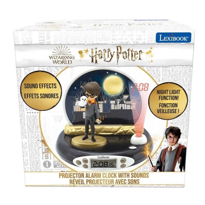 Lexibook - Harry Potter - Réveil Projecteur - Veilleuse et Projection de l'heure au Plafond - Effets sonores - Piles