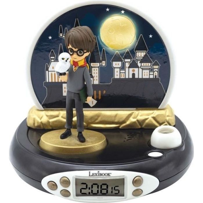 Lexibook - Harry Potter - Réveil Projecteur - Veilleuse et Projection de l'heure au Plafond - Effets sonores - Piles