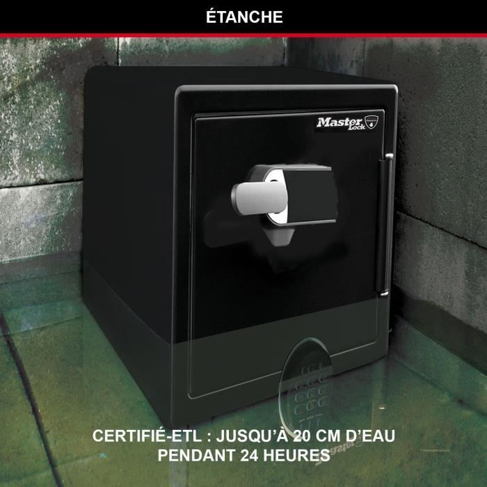 MASTER LOCK Coffre-fort ignifugé et résistant a l'eau (code tactile + alarme) 56,5 L