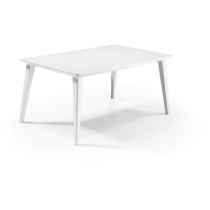 Table de jardin - Rectangulaire - Coloris : blanc - En résine - 6 personnes - LIMA - Allibert by KETER