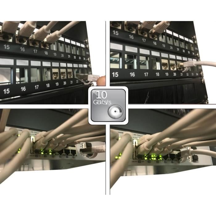 Câble RJ45 - LINEAIRE - PC6AA5 - Cat.6a - Blindé - S/FTP - LSZH - 0,5m