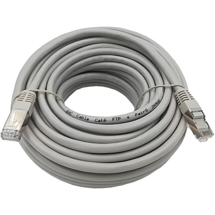 Câble RJ45 - LINEAIRE - PCC6FI - Cat.6 - Blindé - F/UTP - 15m