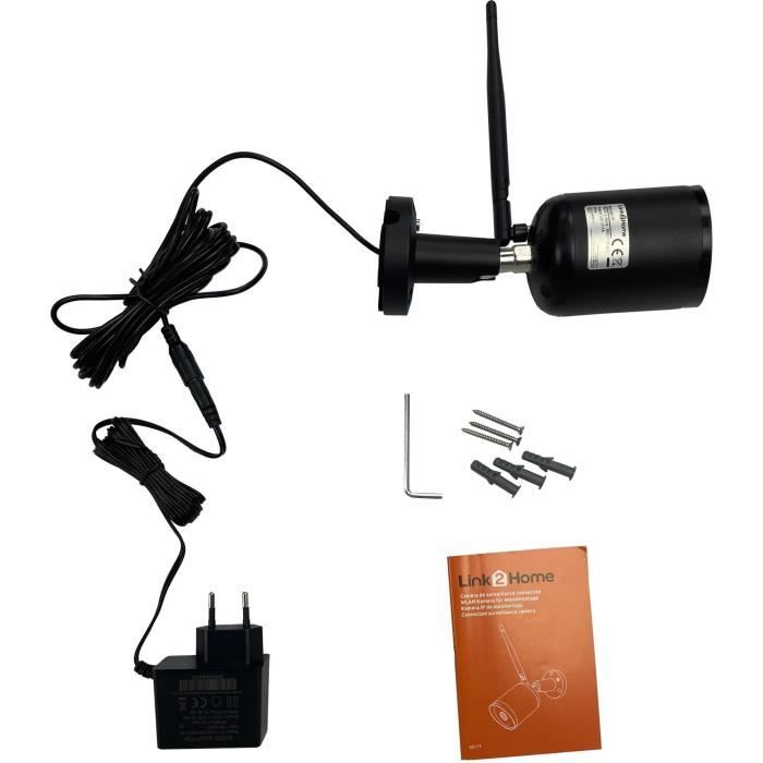 Caméra WiFi - LINK2HOME - Intérieure/extérieure - 1080P HD, vision nocturne, détection mouvement