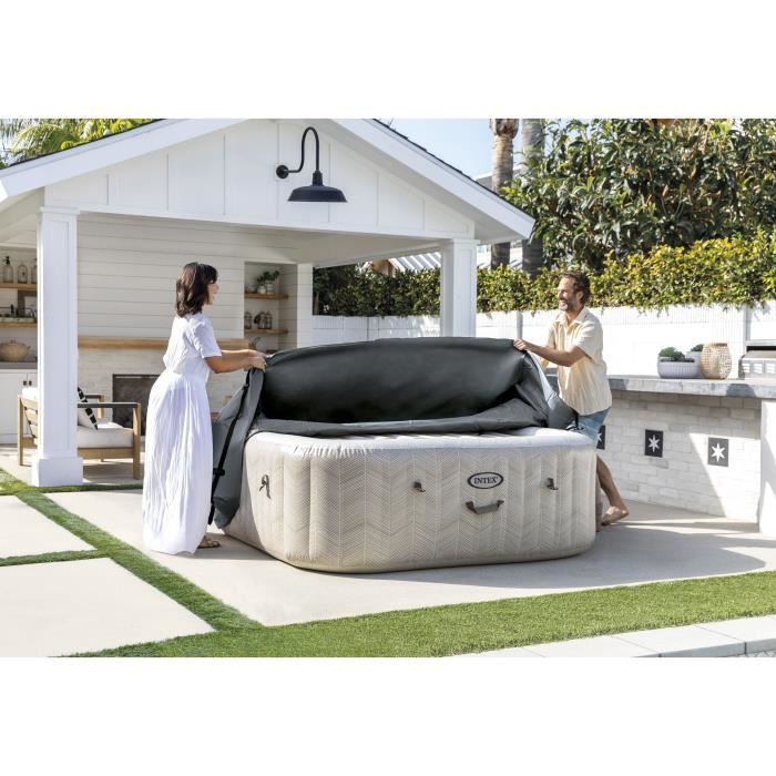 Couverture Thermique - INTEX - PureSpa Carré - 4 places - Evite la déperdition de chaleur