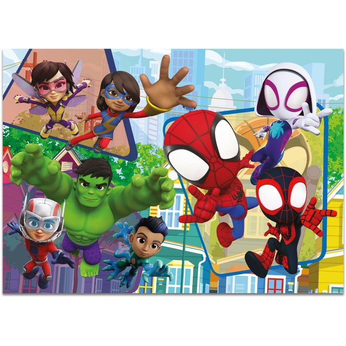 Puzzle MaxiFloor double face - Spidey - LISCIANIGIOCHI - 4 x 48 pieces - Des 4 ans