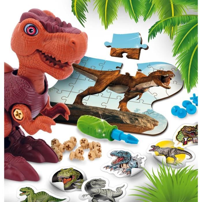 Dino STEM - LISCIANI - I'm a Genius - Construis ton T-Rex - Puzzle et autocollants - ActivitÈ ludique et Èducative