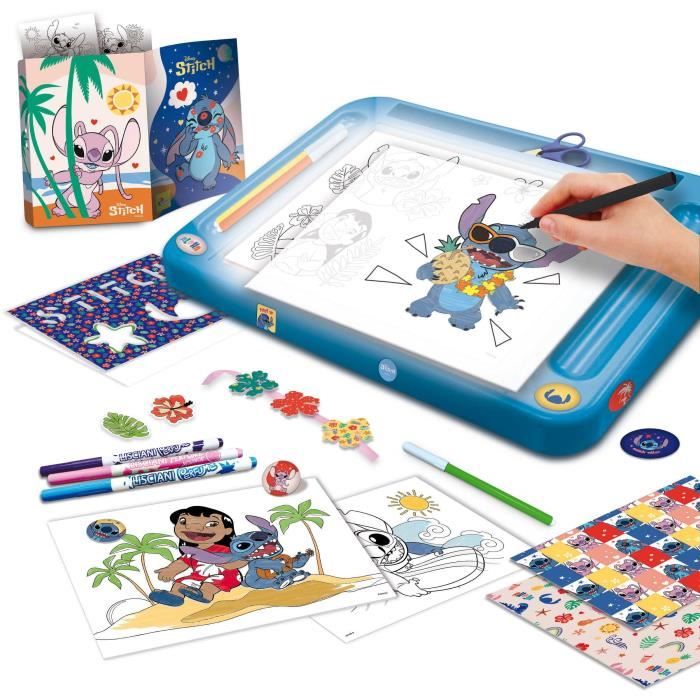 Kit de dessin - LISCIANIGIOCHI - STITCH - Table lumineuse - Modeles, Feutres