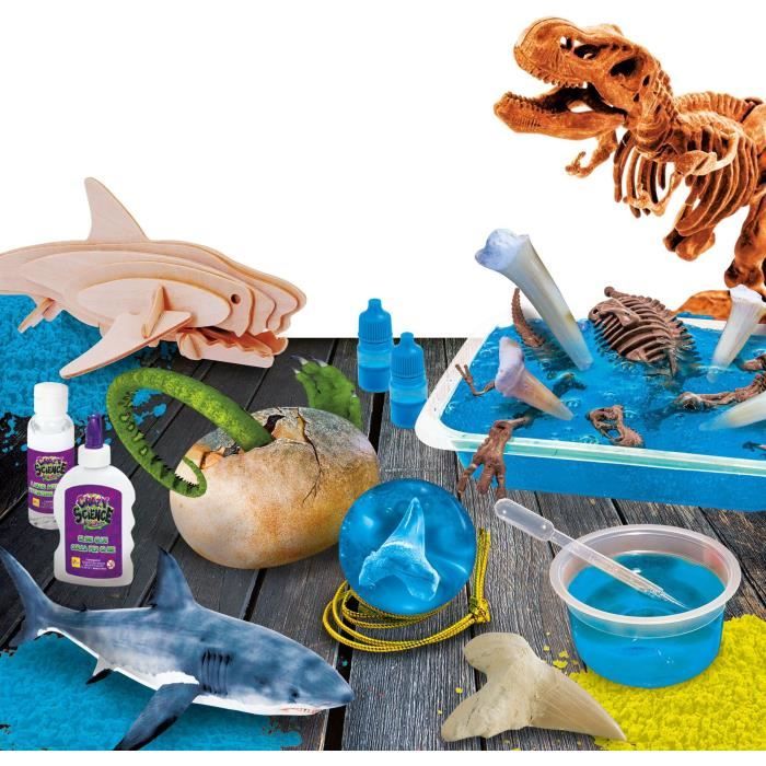 Kit scientifique - LISCIANI - Crazy Science - Requins & dinosaures - Slime et oeufs a creuser - PrÈdateurs fascinants