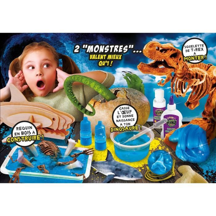 Kit scientifique - LISCIANI - Crazy Science - Requins & dinosaures - Slime et oeufs a creuser - PrÈdateurs fascinants