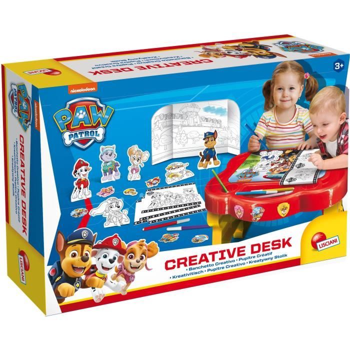 Pupitre crÈatif - Paw Patrol - LISCIANI - Tableau a colorier et jouer avec les personnages de la team Paw Patrol