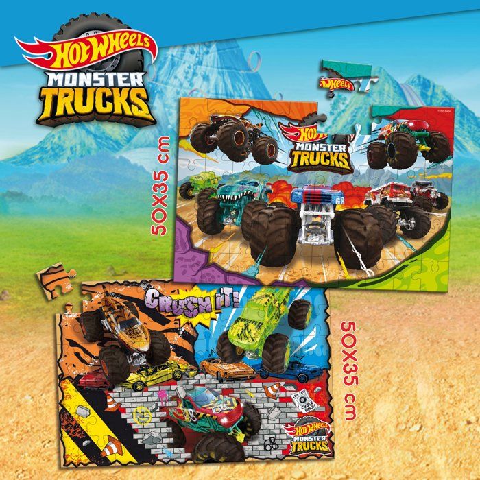 Puzzle MaxiFloor - HotWheels - LISCIANIGIOCHI - 2 x 60 pieces - Des 4 ans
