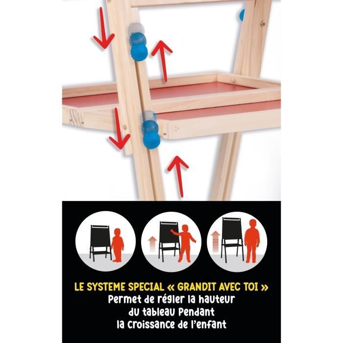 Tableau Èvolutif - LISCIANI - Montessori - Grand tableau en bois - RÈglable et magnÈtique - ActivitÈs Èducatives