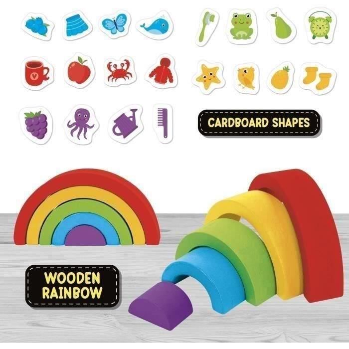 Jeu éducatif - LISCIANI - Montessori Box - La vue - Arc-en-ciel en bois - Couleurs et vision - Activités Montessori