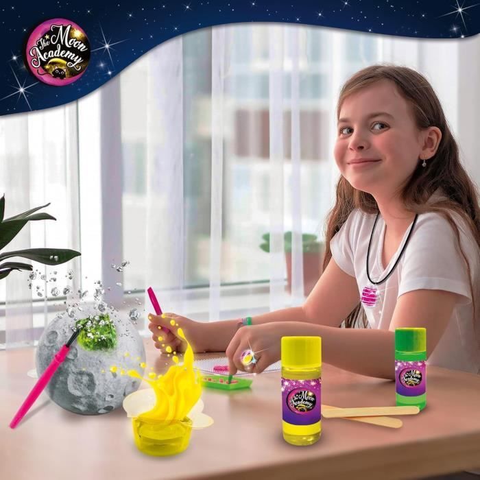 Labo de la lune - Kit Scientifique - THE MOON ACADEMY - Bloc a Creuser, Minéraux Lumineux