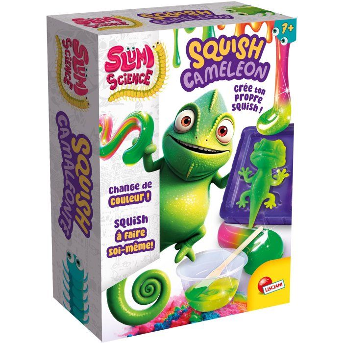 SLUMI SCIENCE Pocket Caméléon Squish - Kit Créatif - LISCIANIGIOCHI - Moule & Effet Molleux - Des 7 ans