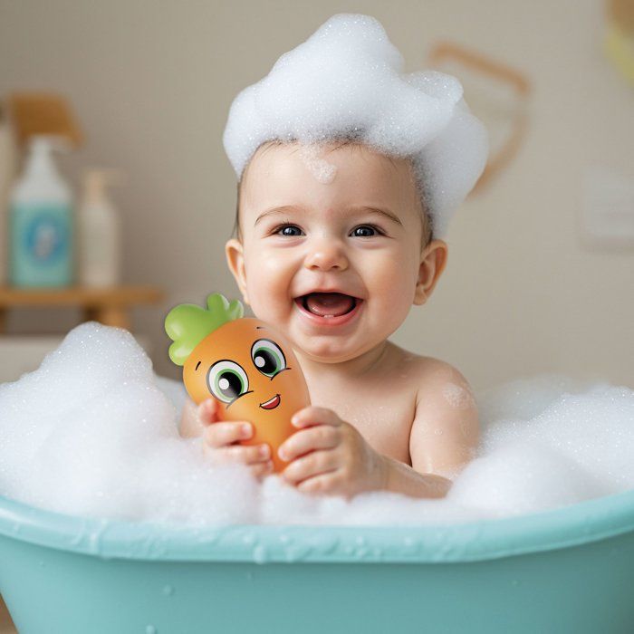 CAROTINA Baby Potager de Bain - Jeu de Bain - LISCIANIGIOCHI - Jouets Flottants & Couleurs Vives - Des 6 mois