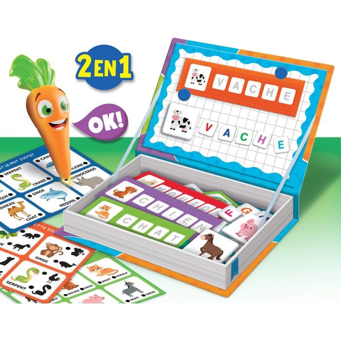 CAROTINA Stylo Parlant + Jouets Magnétiques 2-en-1 - LISCIANIGIOCHI - Les Animaux - Apprentissage & Logique - Des 3 ans