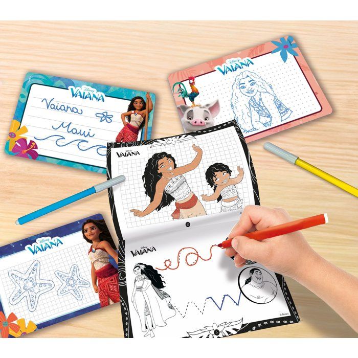 Pocket Studio de Dessin - Vaiana 2 - LISCIANIGIOCHI - Kit Dessin - Ardoises effaçables - Guide explicatif - Des 3 ans