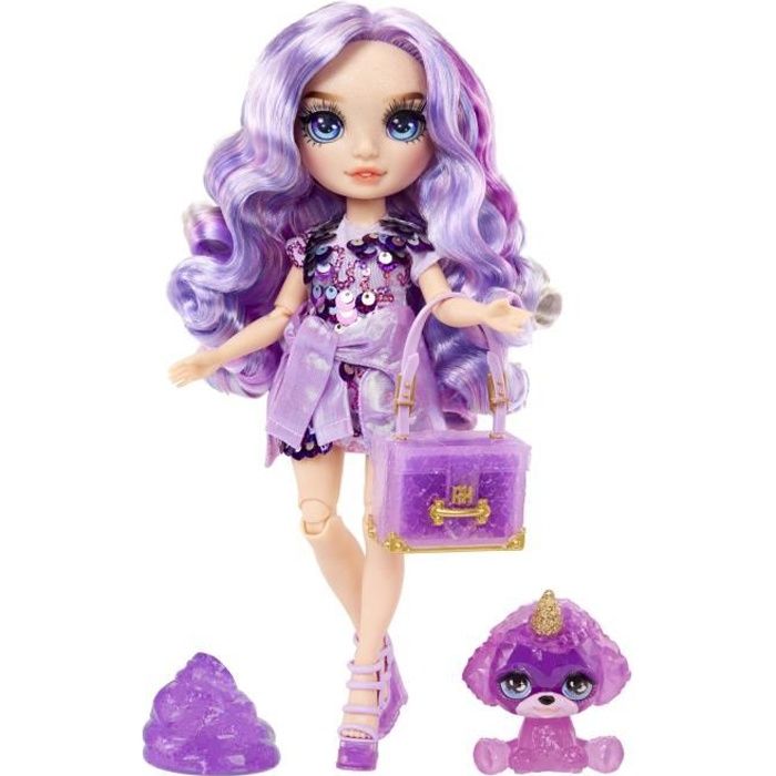 Rainbow High PoupÈe Mannequin avec Kit de Slime et Animal de Compagnie - Violet (Violet) - PoupÈe PailletÈe 28 cm avec Kit de Slime