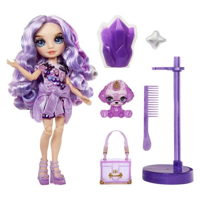 Rainbow High PoupÈe Mannequin avec Kit de Slime et Animal de Compagnie - Violet (Violet) - PoupÈe PailletÈe 28 cm avec Kit de Slime