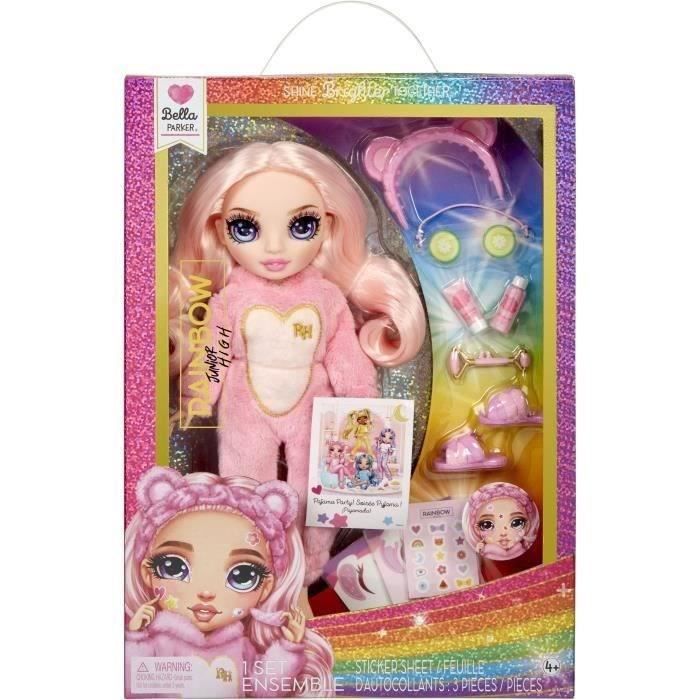 Junior High Pyjama Party - Poupée mannequin articulée 22cm - Bella (rose) - Nombreux accessoires - a partir de 4 ans