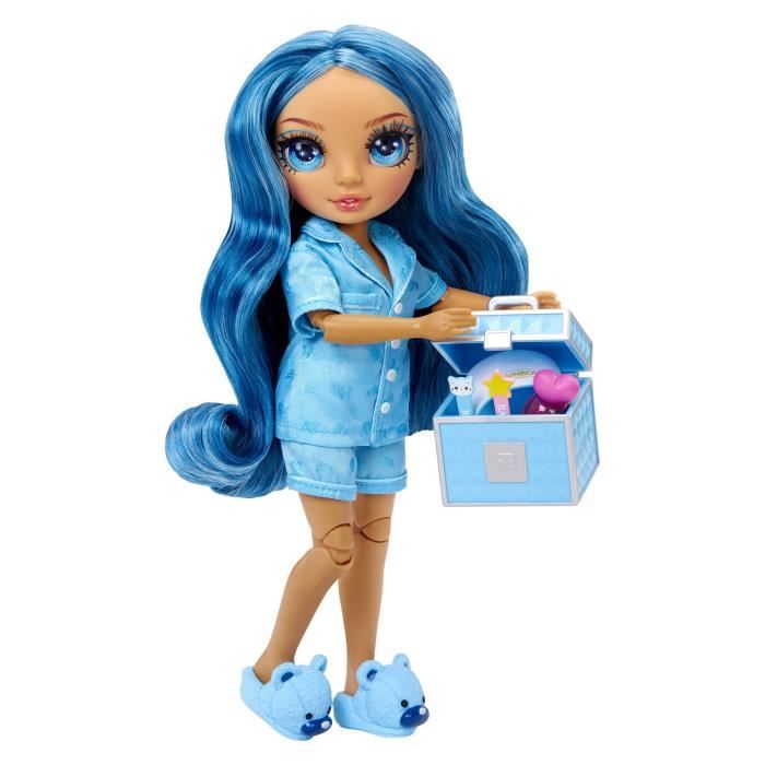 Junior High Pyjama Party - Poupée mannequin articulée 22 cm - Skyler (Bleue) - Nombreux accessoires - a partir de 4 ans