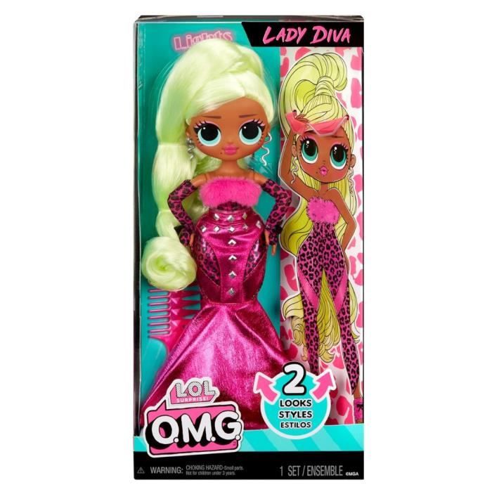 LOL Surprise OMG - PoupÈe Mannequin 24 cm - Neonlicious - 2 tenues avec peigne et accesoires - DÈs 4 ans