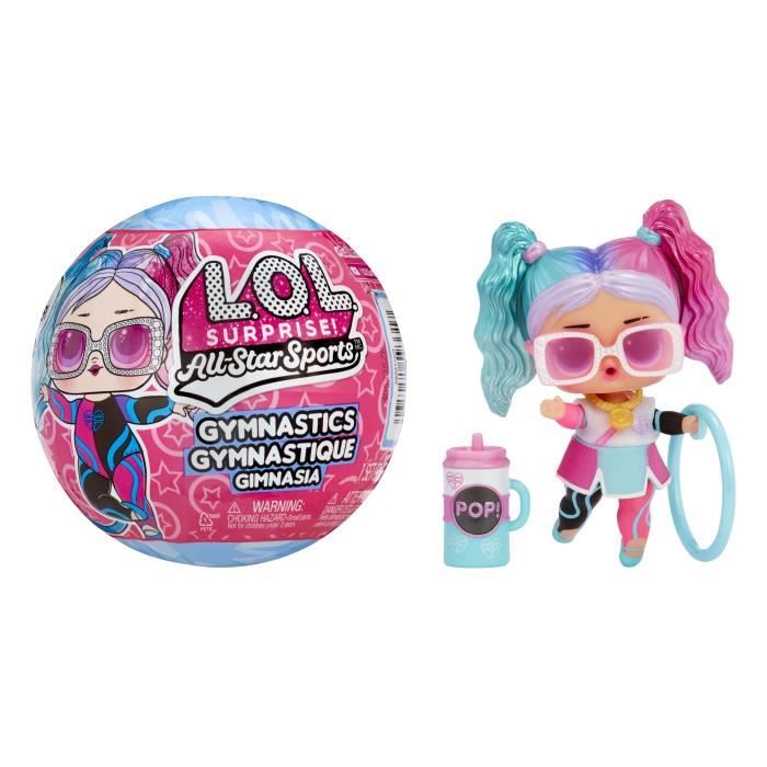 LOL Surprise All Star Sports - Gymnastique - PoupÈe 7,5cm -Boule se transforme en poutre - 8 Surprises - DÈs 3 ans