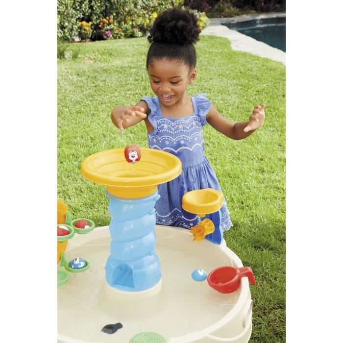 Table de Jeux d'Eau Bleue - LITTLE TIKES - Table d'Eau Spirale - PVC - Roues hydrauliques